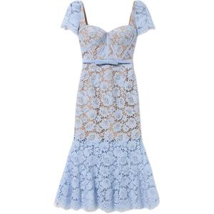 Платье Self portrait с кружевом Self-portrait, розовый