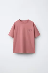 Футболка с принтом логотипа Zara, бледно-розовый