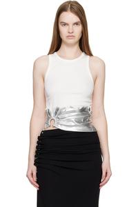 Rabanne Белая майка с пирсингом