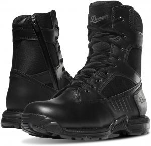 Тактические мужские ботинки Danner Striker Bolt с боковой молнией, водонепроницаемые, черные - легкие, из полированной кожи с PU-покрытием и нейлона, с противоскользящей подошвой