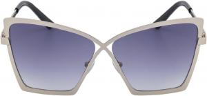 Модные солнцезащитные очки «кошачий глаз» с бабочками, роскошные винтажные очки с прозрачными линзами, защита от УФ-излучения UV400, металлическая оправа, артикул 68237 Melrose, Grey