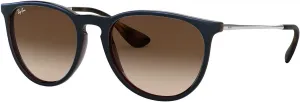 Женские солнцезащитные очки Ray-Ban Rb4171 Erika Round, Mirror Blue on Light Brown/Brown Gradient Dark Brown