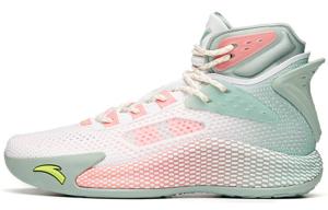 Баскетбольные кроссовки KT5 мужские высокие белые/розовые/зеленые Anta