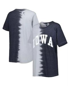 Черная женская футболка Iowa Hawkeyes Find Your Groove с разделенным краем Gameday Couture