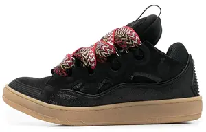 Lanvin Кроссовки Leather Curb Black Gum