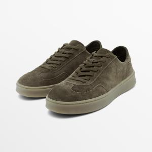 Кроссовки Massimo Dutti Split Suede Leather, хаки