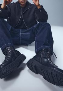 Ботинки Bershka Lace-up ankle boots, Black