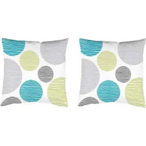 Декоративные подушки BORDEN Наволочка без наполнителя, 2 штуки Home Wohnideen, Grün/blau + bedruckt