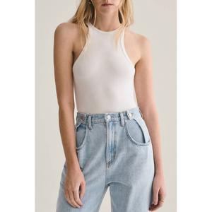 Боди Rianne High Neck Racerback в белом цвете AGOLDE