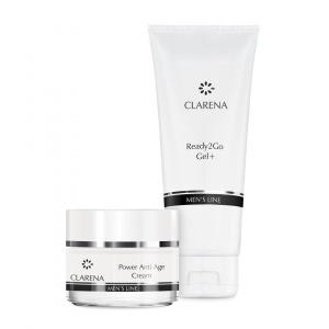 Clarena Men's набор: антивозрастной крем для лица для мужчин, 50 мл + гель для душа для мытья тела и волос 2в1, 200 мл