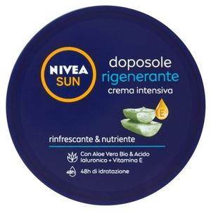 NIVEA SUN Интенсивный регенерирующий крем после загара 300 мл с органическим алоэ вера, гиалуроновой кислотой и витамином Е, увлажняющий и освежающий крем для тела