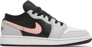 Кроссовки Air Jordan 1 Low GS Grey Fog Bleached Coral, черный