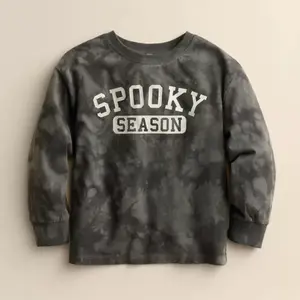 Детская футболка с принтом скейтера для малышей Little Co. By Lauren Conrad, цвет grey spooky season