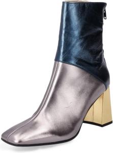 Женские ботильоны FOWT с квадратным носком, массивным каблуком и разноцветной отделкой, на молнии сзади, стильные для вечеринок, выпускного или свиданий, размеры 4-16 US, Grey-Blue