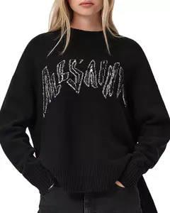 Свитер с круглым вырезом из цинка Allsaints, черный