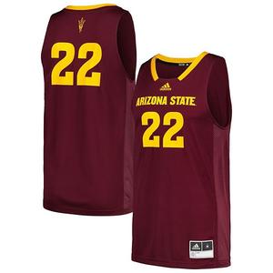 Мужская мароновая баскетбольная майка Arizona State Sun Devils #22 adidas Unbranded