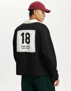 Укороченное поло для регби Cotton On черного цвета Cotton On