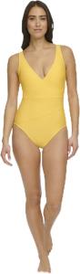Женский закрытый купальник Tommy Hilfiger с V-образным вырезом, Honey