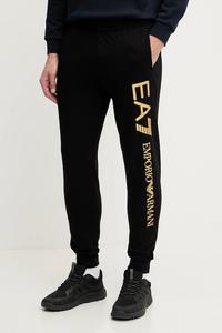 Хлопковые спортивные брюки Ea7 Emporio Armani, черный