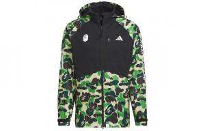 Мужская черная куртка Bape Black X Bape Co-brand Adidas, черный