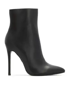 Черные кожаные сапоги на тонком каблуке-шпильке Kazar, черный