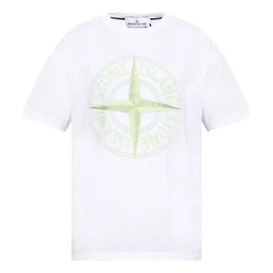 Футболка logo print t-shirt 'white' Stone Island, белый