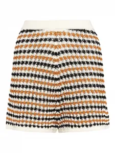 Полосатые шорты Disco в технике кроше ERES, белый