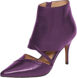 Женские стильные ботильоны Pazzion с закрытым острым носком, высокими каблуками и боковой молнией, вырезами, сезон осень, короткие классические деловые офисные ботинки, размер 4-16 US, Purple