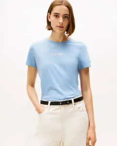 Женская футболка с накладным логотипом на груди Tommy Hilfiger, светло-голубой