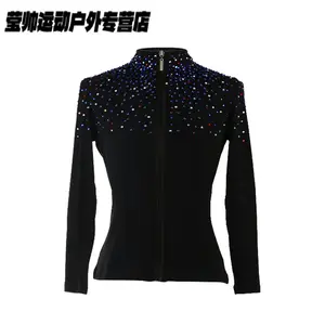 HEAD Детский костюм для тренировок по фигурному катанию, высокоэластичный, waterproof, с флисовой подкладкой и защитой бедер, черный топ, размер XS