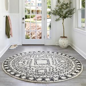 Ковер nuLOOM, 122 x 122 см, Vasiliki Moroccan Shag с кистями, Off-White