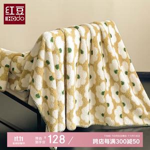 Red Bean Home Textiles Плед 200х230 см, полушерстяной, гладкий и мягкий, цвет Fuwen-Mi