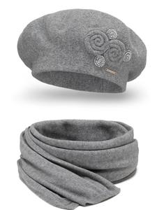 Шапка Vivisence 7037 Set, светло-серый