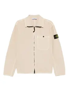 Рубашка-овершот на молнии с накладными карманами Stone Island, нейтральный