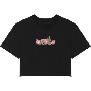 Givenchy Футболка Women's Black с круглым вырезом, умеренно прямого кроя