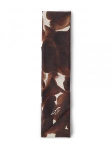 Шарф с принтом Prada, коричневый