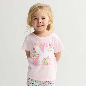 Футболка Baby & toddler girl core graphic Jumping Beans, Unicorn Field Pink