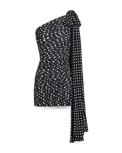 Платье с драпировкой на одно плечо Patou, синий