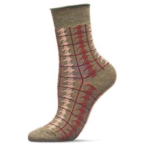 Женский гороховый носок с отворотом из хлопковой смеси Memoi, Moss Heather