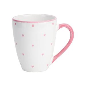 Herzerl Розовый стакан для завтрака макс 0,3 л Gmundner Keramik, белый/розовый