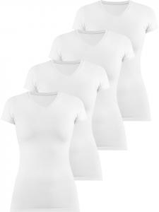 Janice 4 облегающие футболки с V-образным вырезом «Сиена» белого цвета