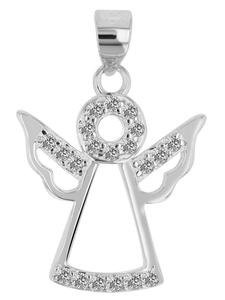 Adeliás Женский кулон - кулон «Ангел» из серебра 925 пробы с кубическим цирконием в серебряной оправе