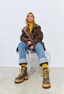 Зимние сапоги Cesare Gaspari, зеленый