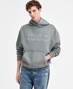 Мужская толстовка с капюшоном Nenzyod из хлопковой махровой ткани с логотипом Hugo Boss, Medium Gray