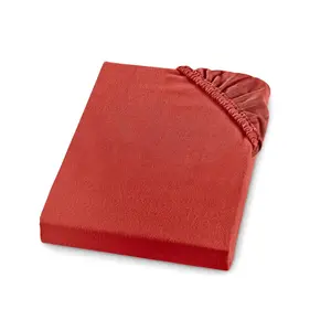 Простыня на резинке из фланели, тонкая фланелевая простыня на резинке, 200 х 200 см, цвет терра, 100% хлопок, матрасы высотой до 23 см, для сна sleepling