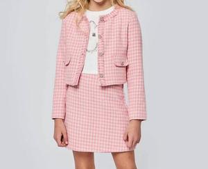 Детская куртка в розовую клетку Houndstooth Hannah Banana