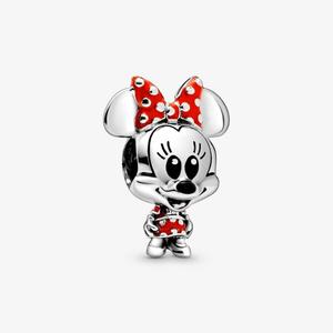 Шарм Pandora x Disney Minnie Mouse Dotted Dress & Bow, серебро/мультиколор