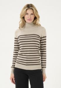 Джемпер LIZZA STRIPED ROLL NECK Kaffe, коричневый
