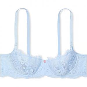 Бюстгальтер Balconette Dream Angels Wicked без косточек кружевной Victoria's Secret, светло-голубой/светло-голубой
