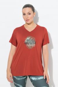 ULLA POPKEN Женская функциональная рубашка антибактериальная с V-образным вырезом и коротким рукавом